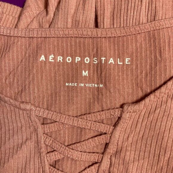 Aeropostale pink ribbed long sleeve top - Picture 2 of 4